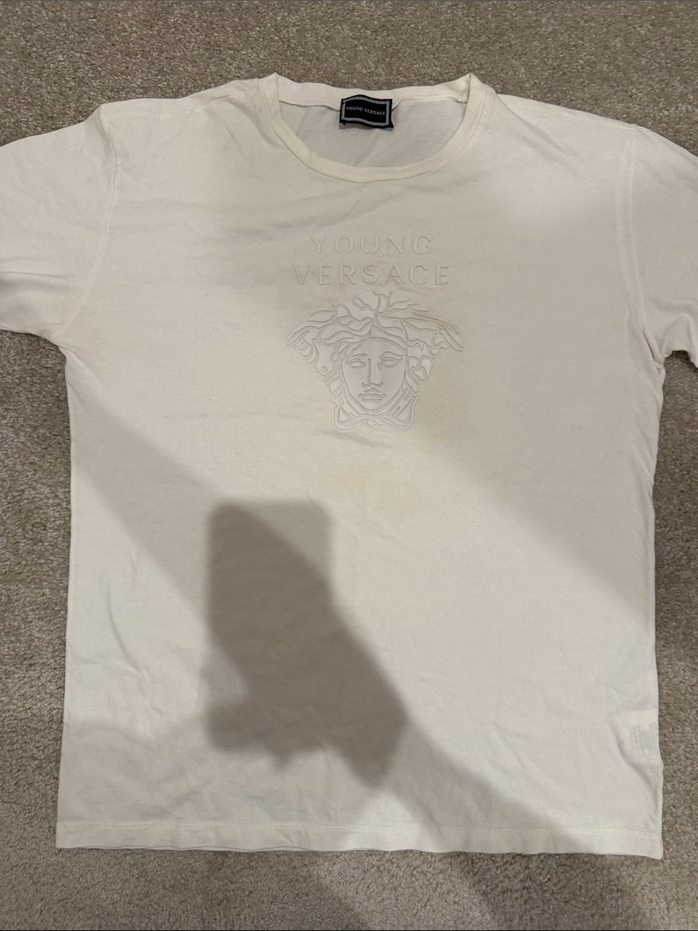 Versace White Short-Sleeve Medusa Embossed T-Shirt
